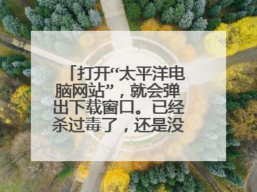 打开“太平洋电脑网站”，就会弹出下载窗口。已经杀过毒了，还是没反应。二七日打开其它网站都没有弹出...