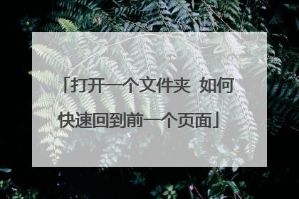 打开一个文件夹 如何快速回到前一个页面