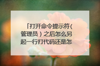 打开命令提示符(管理员）之后怎么另起一行打代码还是怎么，打开之后就有三行中间空一行