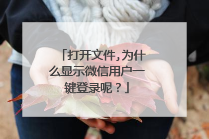 打开文件,为什么显示微信用户一键登录呢?