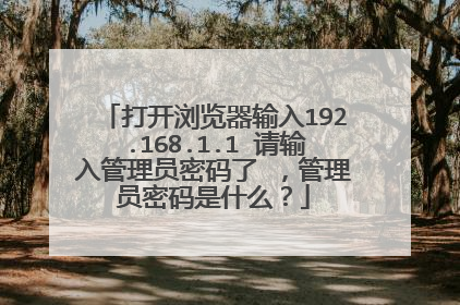 打开浏览器输入192.168.1.1 请输入管理员密码了 ，管理员密码是什么？