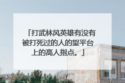 打武林风英雄有没有被打死过的人的望平台上的高人指点。