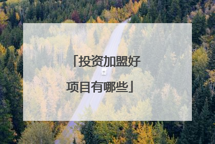 投资加盟好项目有哪些