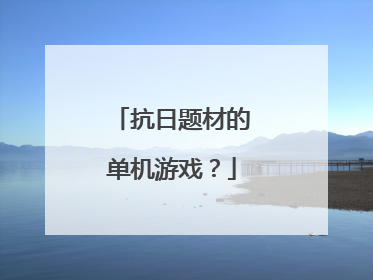 抗日题材的单机游戏?