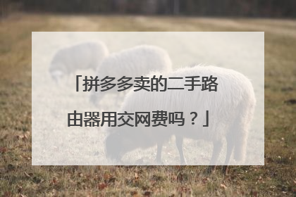 拼多多卖的二手路由器用交网费吗？