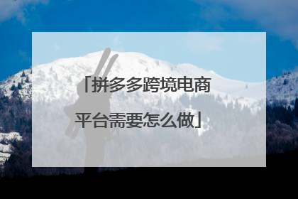 拼多多跨境电商平台需要怎么做