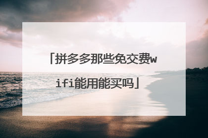 拼多多那些免交费wifi能用能买吗