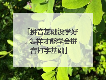 拼音基础没学好，怎样才能学会拼音打字基础