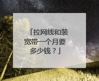 拉网线和装宽带一个月要多少钱？