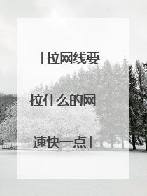 拉网线要拉什么的网速快一点