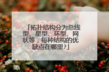 拓扑结构分为总线型、星型、环型、网状等,每种结构的优缺点在哪里?