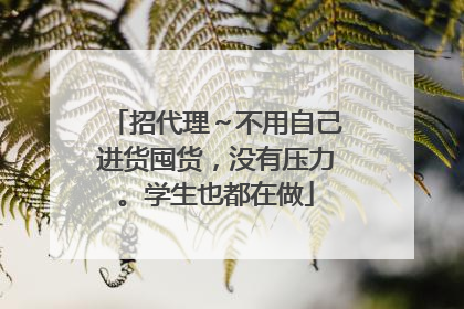 招代理～不用自己进货囤货，没有压力。学生也都在做