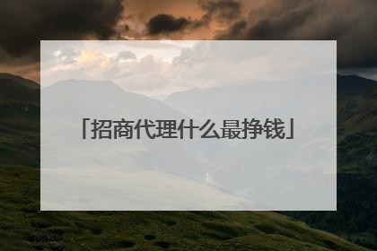 招商代理什么最挣钱