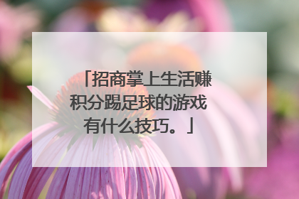 招商掌上生活赚积分踢足球的游戏有什么技巧。