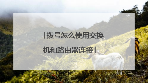 拨号怎么使用交换机和路由器连接
