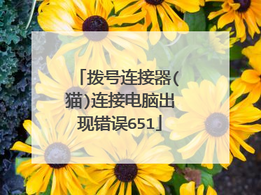 拨号连接器(猫)连接电脑出现错误651