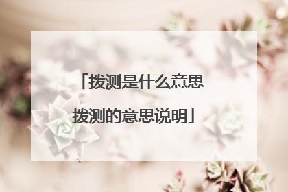 拨测是什么意思拨测的意思说明