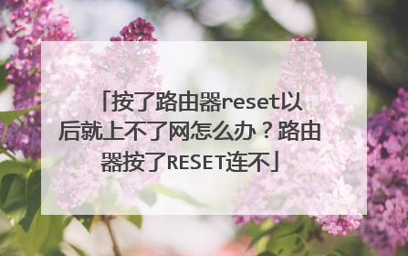 按了路由器reset以后就上不了网怎么办？路由器按了RESET连不
