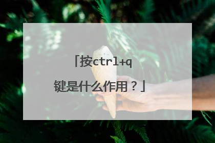 按ctrl+q 键是什么作用？