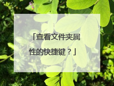 查看文件夹属性的快捷键？