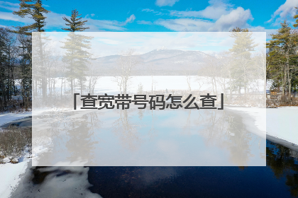 查宽带号码怎么查