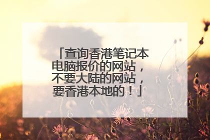 查询香港笔记本电脑报价的网站,不要大陆的网站,要香港本地的!