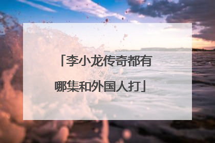 李小龙传奇都有哪集和外国人打