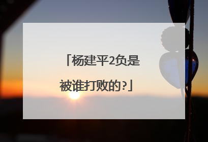 杨建平2负是被谁打败的?