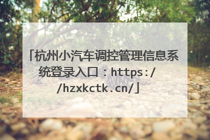 杭州小汽车调控管理信息系统登录入口:https://hzxkctk.cn/