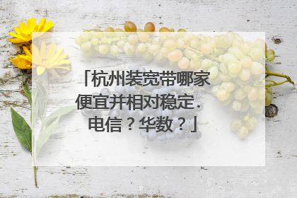 杭州装宽带哪家便宜并相对稳定. 电信?华数?