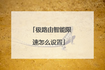 极路由智能限速怎么设置