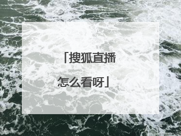 搜狐直播怎么看呀