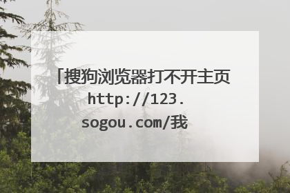 搜狗浏览器打不开主页http://123.sogou.com/我电脑上的任何一款浏览器都打不开此网页