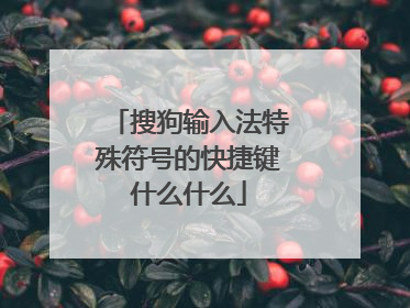 搜狗输入法特殊符号的快捷键什么什么