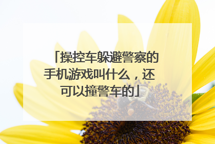 操控车躲避警察的手机游戏叫什么,还可以撞警车的