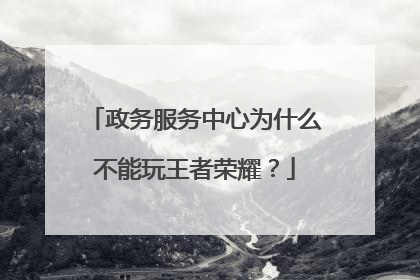 政务服务中心为什么不能玩王者荣耀?