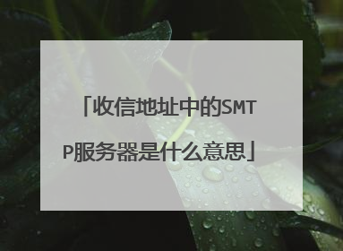 收信地址中的SMTP服务器是什么意思