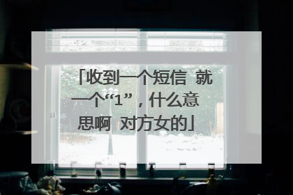 收到一个短信 就一个“1”，什么意思啊 对方女的