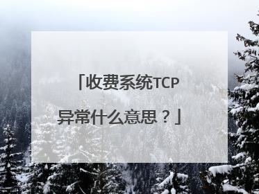 收费系统TCP异常什么意思？