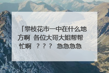 攀枝花市一中在什么地方啊 各位大哥大姐帮帮忙啊 ？？？ 急急急急急急急急急急急...