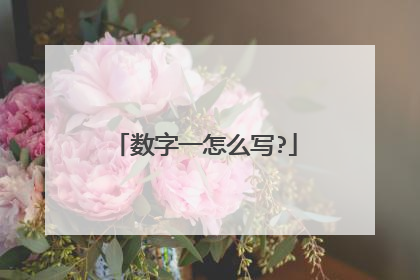 数字一怎么写?