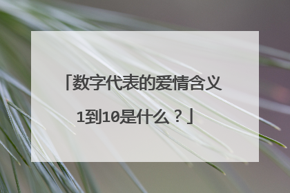 数字代表的爱情含义1到10是什么?