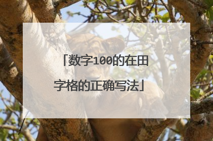 数字100的在田字格的正确写法