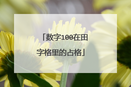数字100在田字格里的占格
