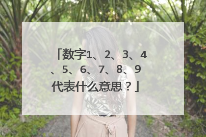 数字1、2、3、4、5、6、7、8、9代表什么意思?