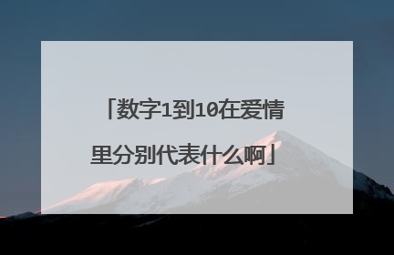 数字1到10在爱情里分别代表什么啊