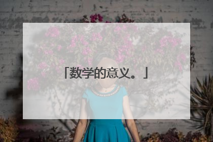 数学的意义。