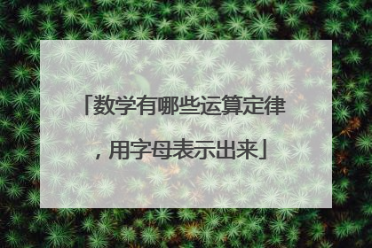 数学有哪些运算定律，用字母表示出来