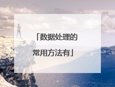 数据处理的常用方法有