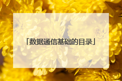 数据通信基础的目录
